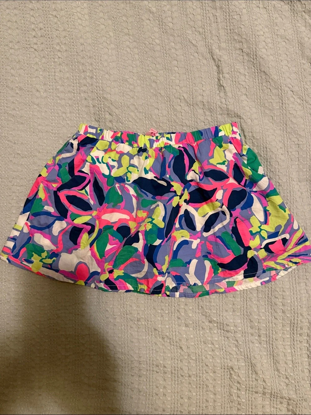 Lilly Pulitzer Neon Floral Print Skort in Pink, Blue, Green, White